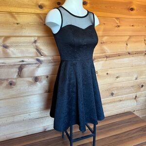 NWT Small Black baby doll Gothic embossed floral mesh sheer short sleeveless